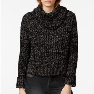Free People Twisted Cable Crop Turtleneck Sweater